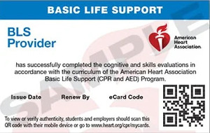 AHA Certification Card